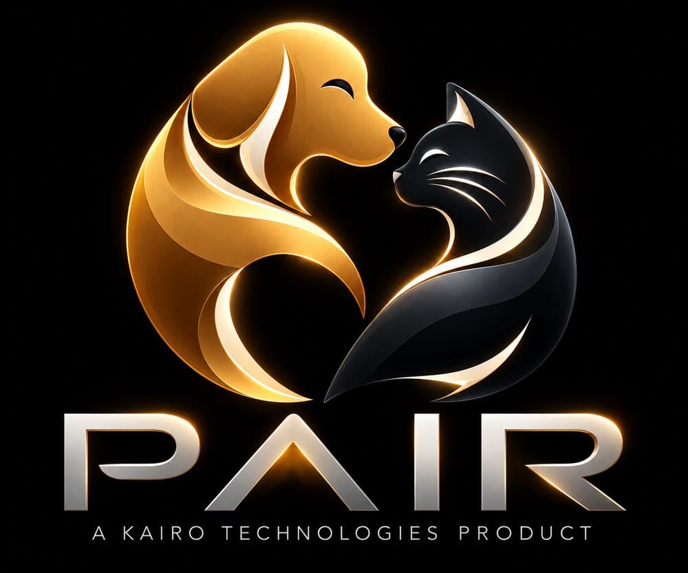 PAIR logo: two animals meeting nose to nose, forming a heart